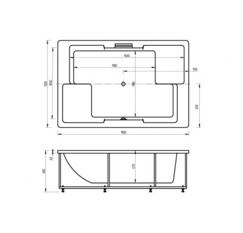 Ванна Aquatek Дорадо пневматическое управление 190*130 гидромассажная фото 4