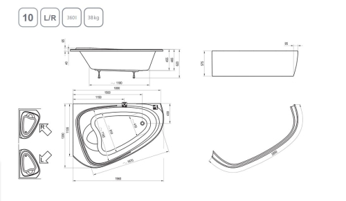 Ванна акриловая Ravak LoveStory II 196*114 фото 6