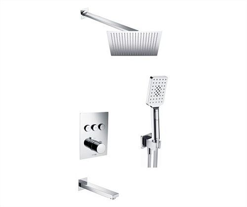 Встроенный смеситель для ванны на 3 положения Wasserkraft A171919 Thermo (душевой комплект) хром