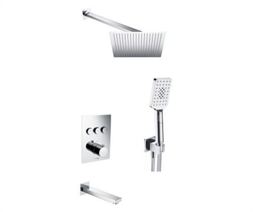 Встроенный смеситель для ванны на 3 положения Wasserkraft A171919 Thermo (душевой комплект) хром