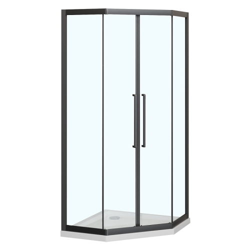 Душевое ограждение Azario Осака AZ-092K2-MB-CL 90*90, 100*100 профиль черный матовый фото 4