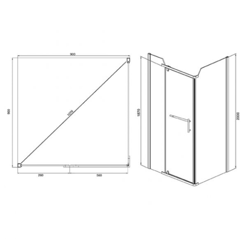 Душевое ограждение Mirsant Arena Square без поддона 90*90, 100*100 фото 2