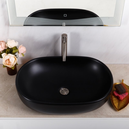 Раковина накладная Belbagno BB1084-H301 600x420x140 черный матовый фото 2