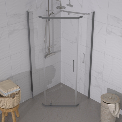 Душевое ограждение Triton Дека-Графит 90*90, 100*100 стекло прозрачное фото 5