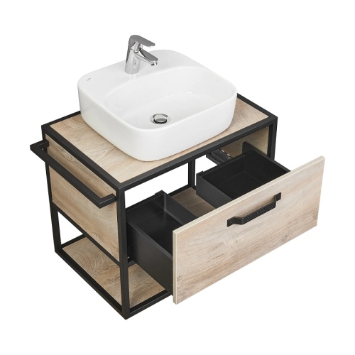 Тумба с раковиной Одри Soft Aquaton Лофт Фабрик 65, 80 Дуб Эндгрейн фото 4