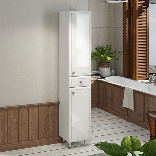 Шкаф-колонна Comforty Сочи-35 белый глянец