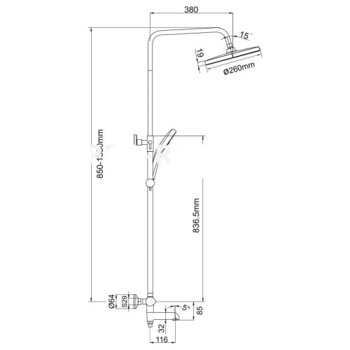 Душевая система с термостатом Gappo G2403-56 хром-черная фото 2