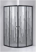 Душевое ограждение без поддона Дана 301/302S 90*90, 100*100 стекло прозрачное с узором "звездопад", профиль черный