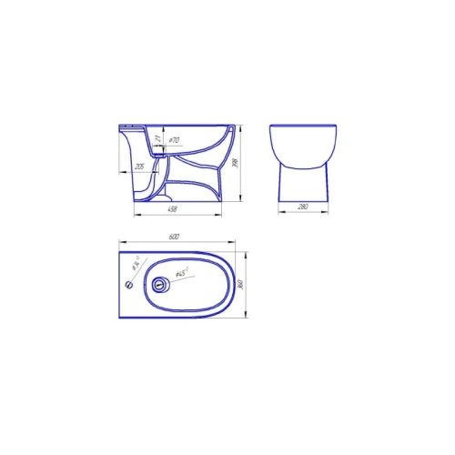 Биде напольное универсальное Sanita Lux Art фото 3