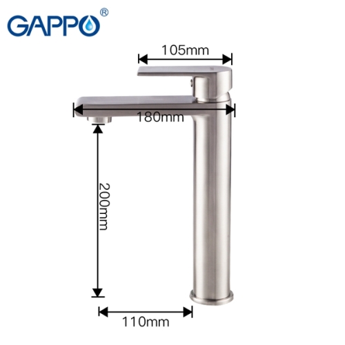 Смеситель высокий для раковины Gappo Atlantic G1099-22 сатин фото 2