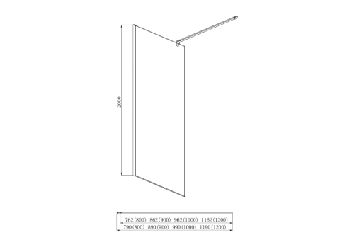 Душевая перегородка Aquatek AQ WIW 08020BL (09020, 10020, 11020, 12020, 14020) 80, 90, 100, 110, 120, 140 профиль черный матовый фото 2