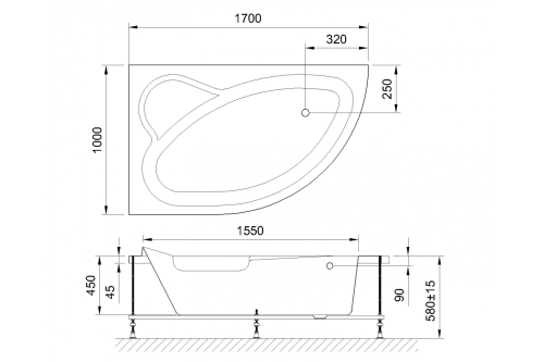Ванна акриловая с гидромассажем Royal Bath Alpine Standart 140*95, 150*100, 160*100, 170*100 фото 2