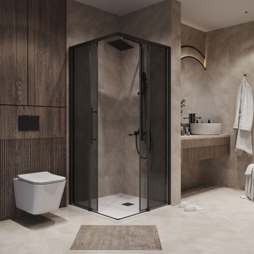 Душевое ограждение Niagara Нова/Nova NG-2830-34BLACK 100*100,стекло тонированное фото 4