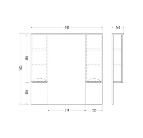 Зеркальный шкаф Мирсант Камилла 100 белый с двумя ящиками фото 3