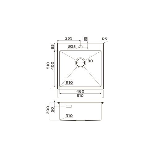 Кухонная мойка OMOIKIRI Akisame 51 1.2 мм нерж сталь (3 цвета) фото 3