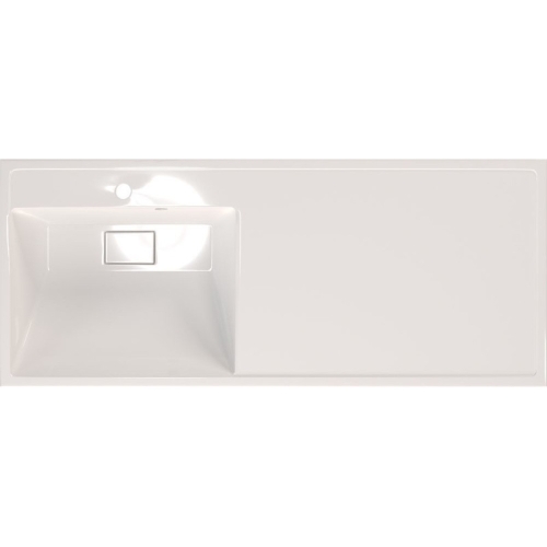 Тумба с раковиной над стиральной машиной Mirsant Soho Quadro 120 подвесная, белая фото 7