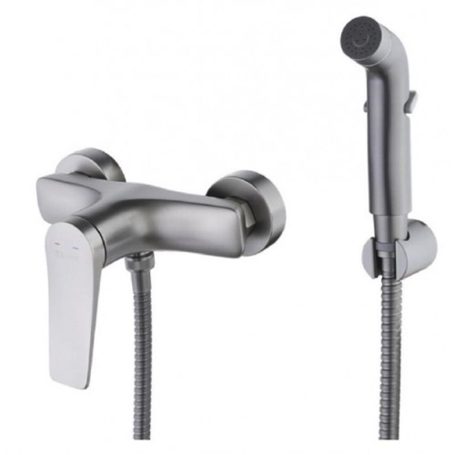 Смеситель с гигиенической лейкой Lemark Bronx LM3718GM графит