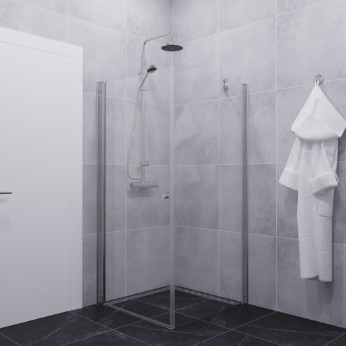 Душевое ограждение Triton Форма-Хром 90*90 стекло прозрачное фото 2