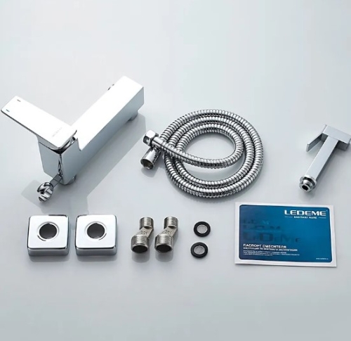 Смеситель с лейкой для гигиенического душа Ledeme L5278 хром фото 8