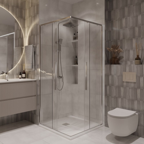 Душевое ограждение Niagara Нова/Nova NG-6622(6623, 6624)-34 80*80, 90*90, 100*100 стекло прозрачное фото 2