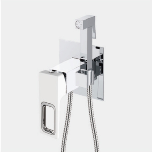 Смеситель с гигиеническим душем Gappo Futura G7217-8 белый/хром