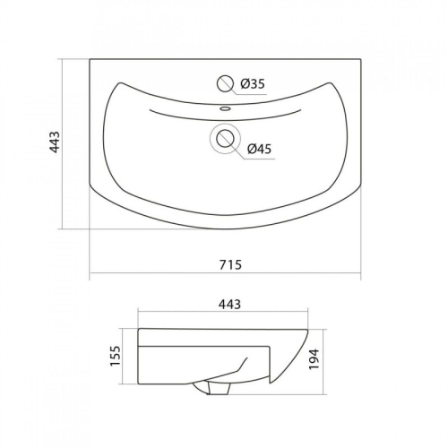 Тумба с умывальником Loranto Стиль 70 80 100/2 фото 5