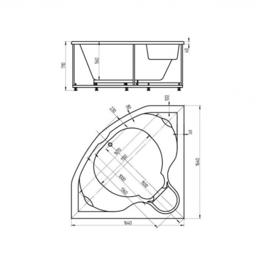 Ванна Aquatek Сириус 160*160 фото 2