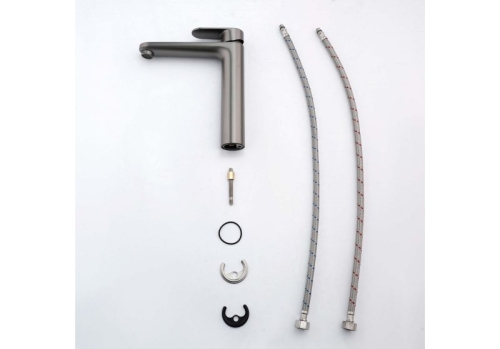 Смеситель высокий для раковины Aquatek Ника AQ1804BGM, оружейная сталь фото 2