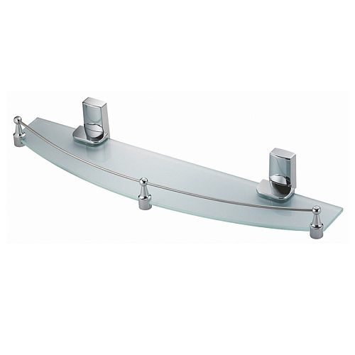 Полка стеклянная с бортиком Wasserkrsft Leine K-5044 хром
