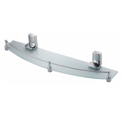 Полка стеклянная с бортиком Wasserkrsft Leine K-5044 хром