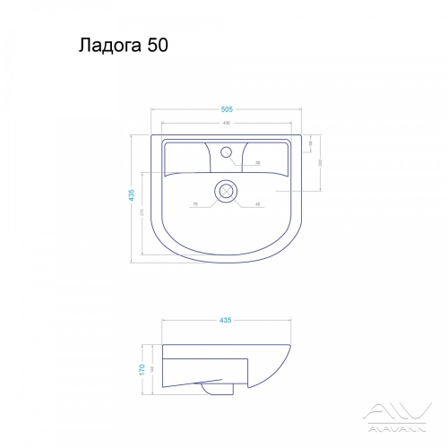 Тумба с раковиной Alavann Vittoria 50, 60, 65 напольная белая фото 4