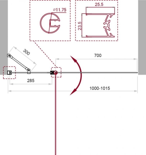 Душевая шторка на ванну Bel Bagno Uno-V-11 80, 90, 100, 120 стекло прозрачное, Punto фото 2