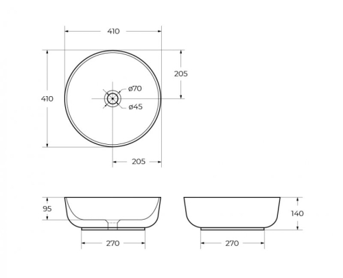 Раковина накладная Belbagno BB1315 410х410х140мм белый глянец фото 4