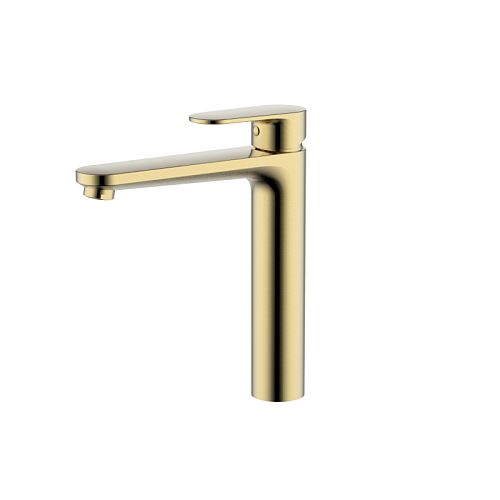 Смеситель высокий для раковины Aquatek Ника AQ1804BG, золото шлифованное