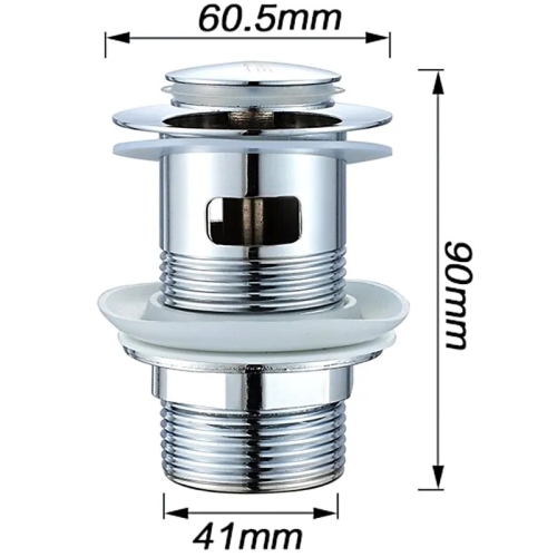 Донный клапан с переливом Ledeme L66-2 хром фото 2