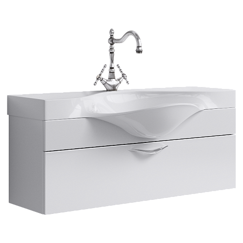 Тумба с умывальником Aqwella Brodway 110 подвесная белая
