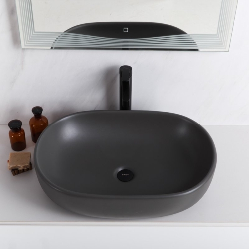 Раковина накладная Belbagno BB1084-H311 600x420x140 серый матовый фото 2