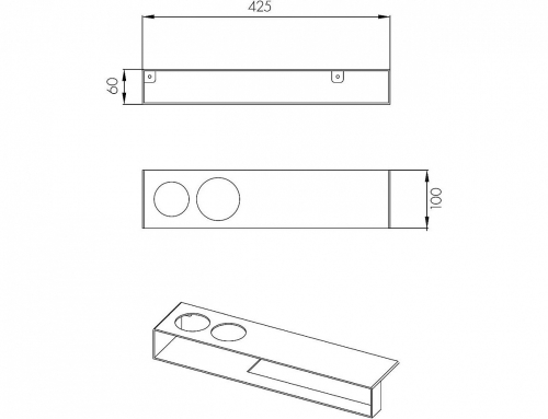Металлическая подставка для стаканов Aquaton Лофт Урбан 42,5 Дуб Орегон фото 2