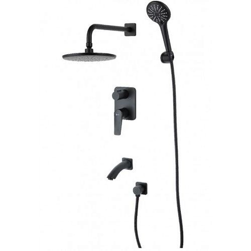 Смеситель встроенный для душа на 3 полож Lemark Bronx LM3722BL черный