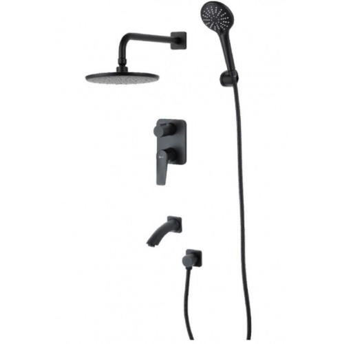 Смеситель встроенный для душа на 3 полож Lemark Bronx LM3722BL черный