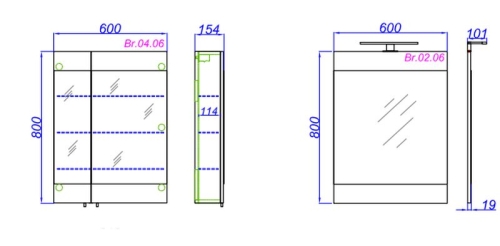 Зеркальный шкаф Aqwella BRIG 60 70 фото 4