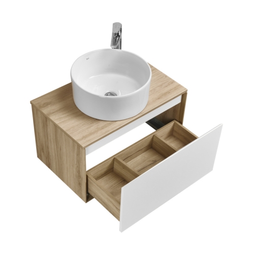 Тумба под раковину Aquaton Либерти 70, 90 Дуб Эльвезия/Белый глянец, столешница Дуб Эльвезия фото 4