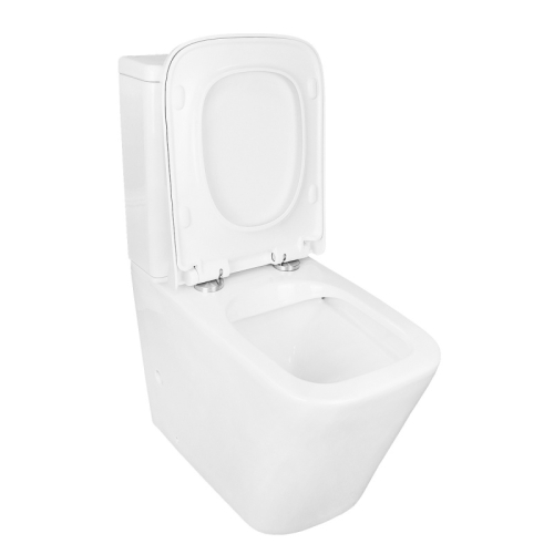 Унитаз напольный безободковый, смыв Торнадо Azario Quadro AZ-2175 UQ1 с сидением микролифт фото 3