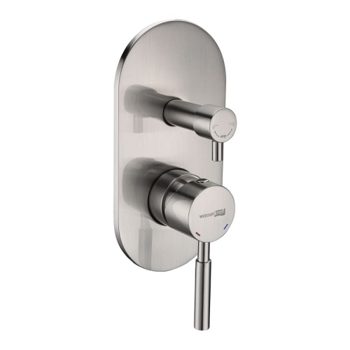 Встроенный смеситель для ванны на 2 положения Wasserkraft Wern 4241 матовый хром