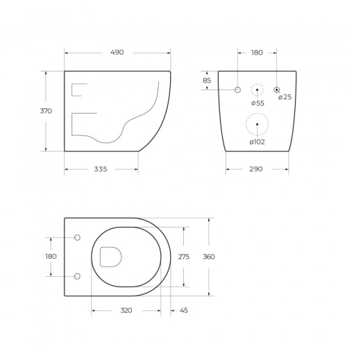 Унитаз подвесной безободковый Belbagno UNO 2.0 безободковый, сидение микролифт фото 7