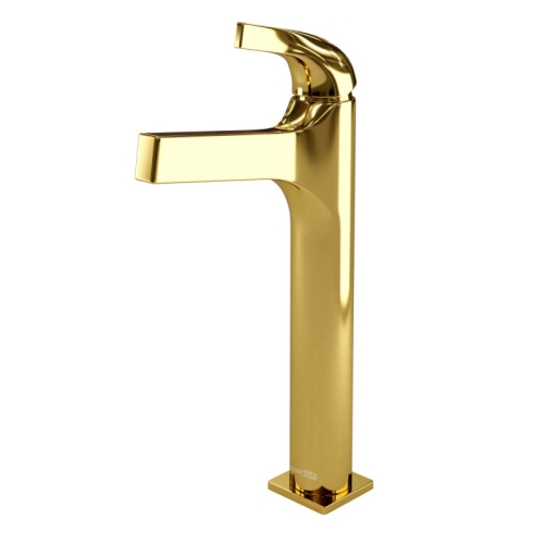 Смеситель высокий для умывальника Wasserkraft Sauer 7103H глянцевое золото