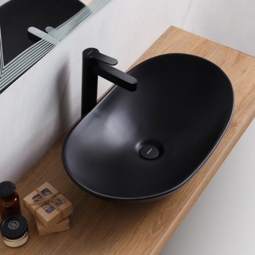 Раковина накладная Belbagno BB1404-H301 605x360x155мм черный матовый фото 3