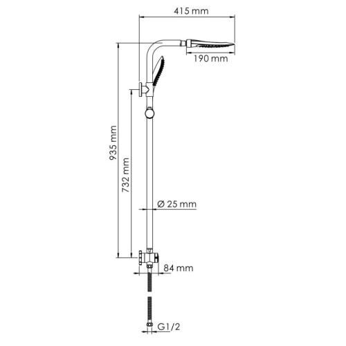 Душевая система без смесителя Wasserkraft Aller A045 хром фото 7