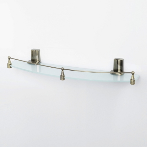 Полка стеклянная с бортиком Wasserkraft Exter K-5244 бронза фото 3