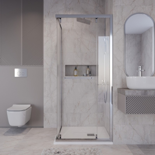 Душевое ограждение Niagara Нова/Nova NG-6633(6635)-34 90*90, 100*100, дверь раздвижная,стекло прозрачное фото 4